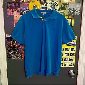 Blue Burberry Brit Short Sleeve Polo